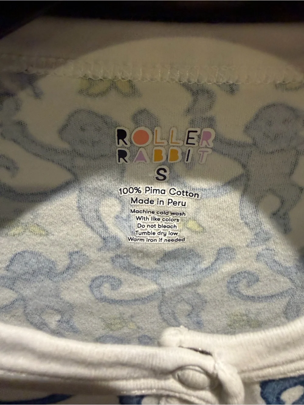 Roller Rabbit Blue & Cream Monkey Print Pajama Set - Picture 5 of 10